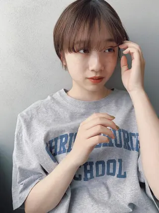 ショート カラー ボブパーマコテ巻き風 パーマNo1深江秀平のヘアスタイル