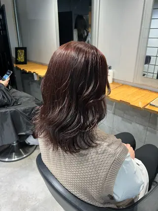 ミディアム カラー NANAMI🩵 大人可愛い韓国ヘアのヘアスタイル