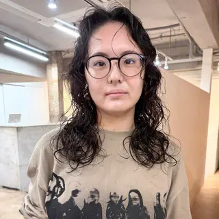 セミロング カラー パーマ 坂本 裕介のヘアスタイル