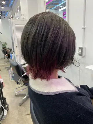 ショート カラー 【ウルフ/レイヤー/ 白髪ぼかし】タツヤのヘアスタイル