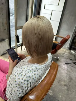 ショート 🔥コテ巻き風 ボブパーマ🔥のヘアスタイル