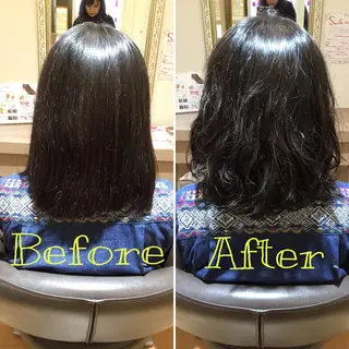 ミディアム パーマ 白浜 サキのヘアスタイル