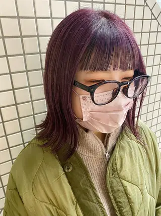 ミディアム 🐩透明感ミルクティ ーピンクニイナ🐩のヘアスタイル