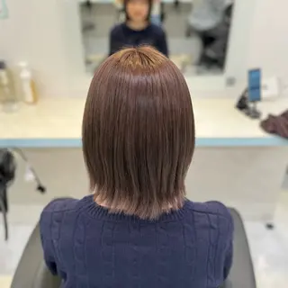 ミディアム カラー 🤎モテ髪&透明感 ミルクティー🥣🤎のヘアスタイル