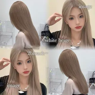 ロング カラー 色落ち綺麗🩰ハイ トーン🎀RINKAのヘアスタイル