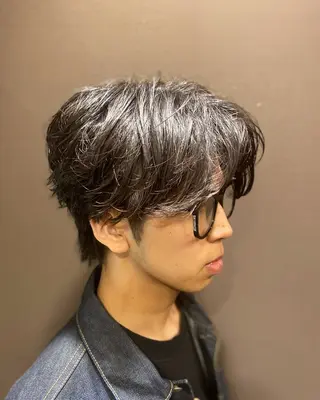 ミディアム パーマ 大泉 和也のヘアスタイル