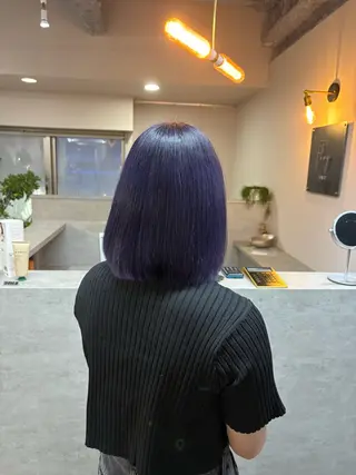 ミディアム カラー しゅり Flag hairのヘアスタイル