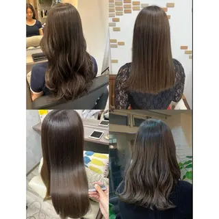 セミロング カラー 久保山 友奈のヘアスタイル
