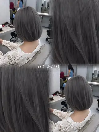 ミディアム 薄井舞|ハイトーン× エクステの神様のヘアスタイル