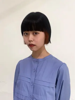 ショート カラー 茉樹@pullnoc /新宿/ボブ/モードのヘアスタイル