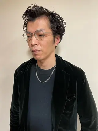 ショート パーマ メンズ 浅岡 昭汰のヘアスタイル