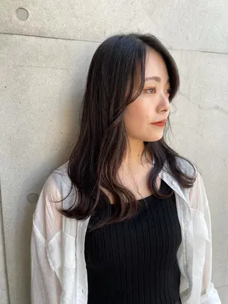 セミロング 似合わせカット 迫留由弥のヘアスタイル