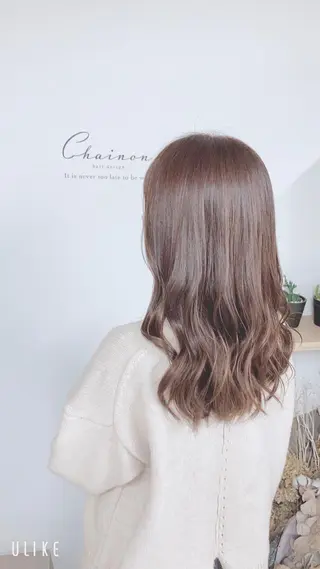 セミロング カラー Chainon 山中 拓也のヘアスタイル