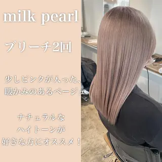 ミディアム カラー ✨艶ブリーチカラー ✨四ノ宮裕己のヘアスタイル