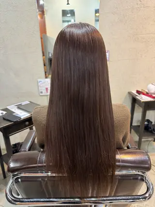 ロング 髪質改善カラー透明感 ダブルカラー幕田のヘアスタイル