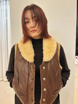 ミディアム オカモト ハルカのヘアスタイル