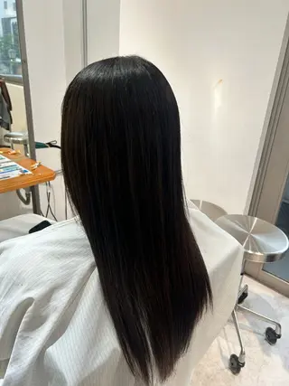 ロング 栄/海外風カラー/ ナチュラル縮毛のヘアスタイル