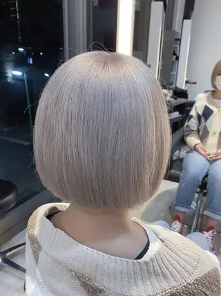 ショート カラー 鈴木/ボブ/ ベージュ/ピンクのヘアスタイル