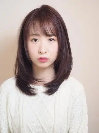 セミロング カラー 坂本 直樹のヘアスタイル