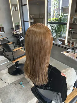 ロング カラー 艶カラー/ベージュ/ ショート/安岡哲兵のヘアスタイル
