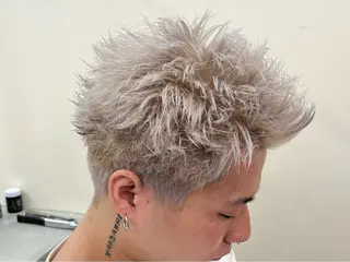ショート カラー メンズ フェザーパーマメンズ ピンパーマ京都駅前のヘアスタイル