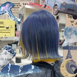 ロング カラー ヘアアレンジ 🌈くれは🎨デザイ ン🌟ダメージレスのヘアスタイル