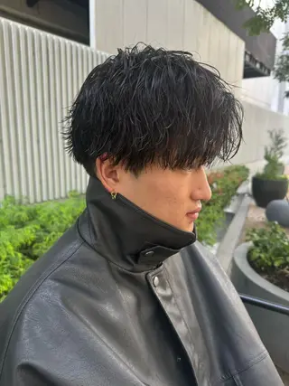 ショート カラー パーマ ヘアアレンジ メンズ 亀井隆汰/メンズ専門 パーマ/フェード可のヘアスタイル