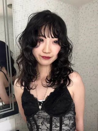 セミロング カラー ヘアアレンジ minto/ パーマモデル募集中のヘアスタイル