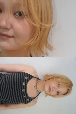 ショート カラー Ami/艶カラー/ レイヤー/ハイトーンのヘアスタイル