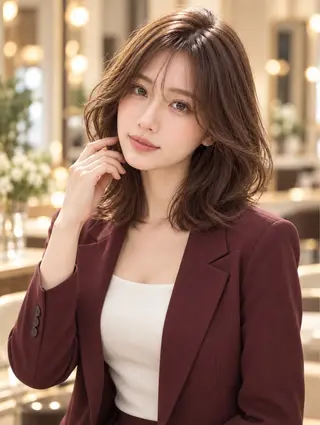 ミディアム 艶髪レイヤーの匠✂️ 錦糸町佐藤店長のヘアスタイル
