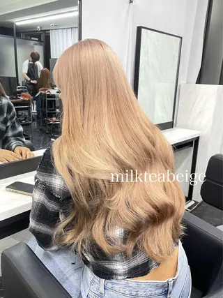 ロング カラー エクステ🩵ブリーチ 韓国ヘア🩵KAEのヘアスタイル