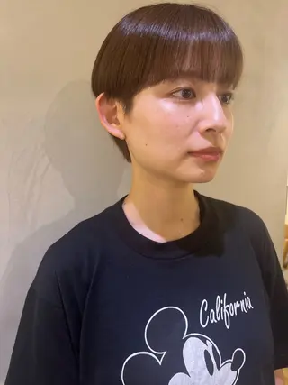 ショート カラー パーマ ヘアアレンジ nishi fuyumiのヘアスタイル