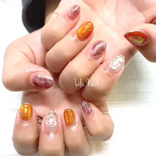 ネイル モチの良さ◉ フィルインネイル♡のネイルデザイン