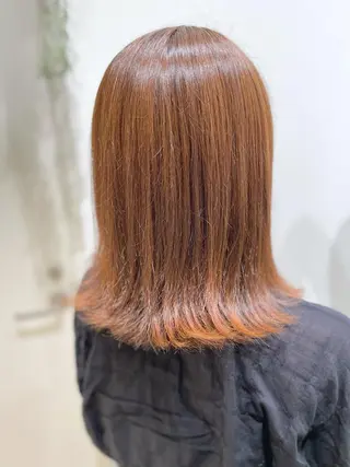ミディアム カラー 蜂須賀🐝縮毛矯正 ストレートパーマのヘアスタイル