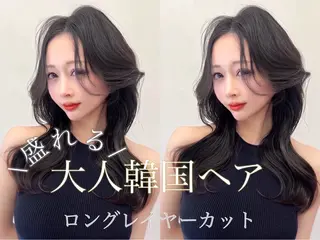 ロング カラー レイヤー/髪質改善 縮毛/ハッシュカットのヘアスタイル