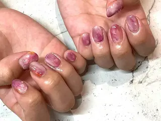 ネイル 韓国/ワンホン/長さ 出しつけ放題🎀のネイルデザイン