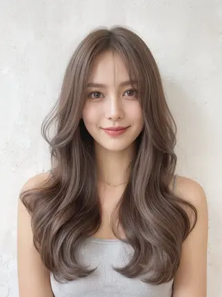 ロング 韓国風cut/ 縮毛矯正/正岡幹康のヘアスタイル