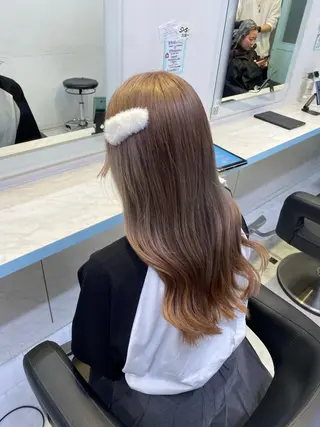 ロング 🤎モテ髪&透明感 ミルクティー🥣🤎のヘアスタイル