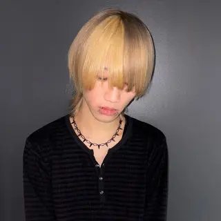 ショート カラー メンズ ★デザインカラー ハイトーン ももか★のヘアスタイル