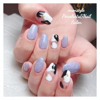 ミディアム ネイル 🐾enen style 🐾のネイルデザイン