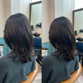 セミロング ‎🤍レイヤー/ 縮毛矯正🖤菊池瑛士のヘアスタイル