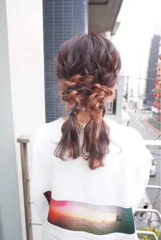 セミロング ヘアアレンジ cime(シィーム) 宮元茉里奈のヘアスタイル