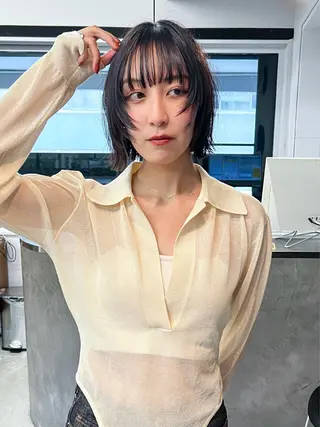 ショート パーマ 樫原裕二/レイヤー カット/透明感カラーのヘアスタイル