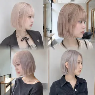 カラー 🫧岡山/ハイトーン ボブ/MEI🫧のヘアスタイル