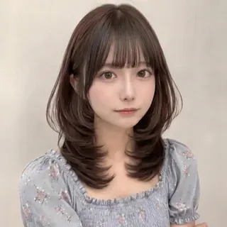 セミロング 松山彩香💎艶髪💎 ロング/透明感カラーのヘアスタイル