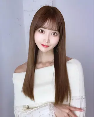 セミロング 韓国✖️網紅🖤 パーマYURIYAのヘアスタイル