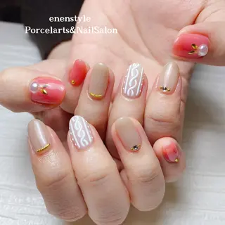 ミディアム ネイル 🐾enen style 🐾のネイルデザイン