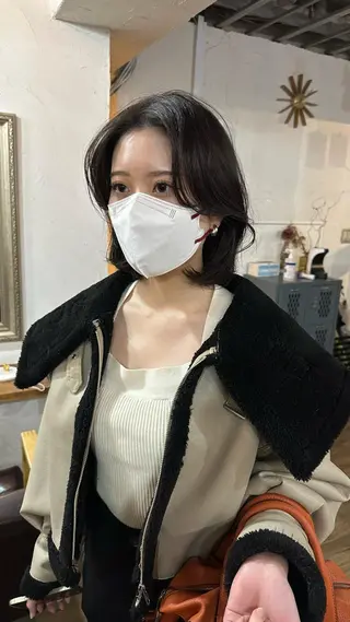 ショート カラー 韓国レイヤー柔らかい 地毛風縮毛矯正/マツのヘアスタイル