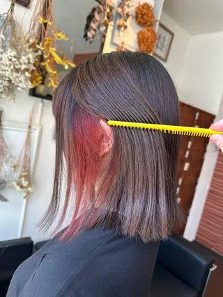 ミディアム カラー 💜推しインナー カラー/菊池柊真💜のヘアスタイル