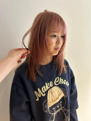 ミディアム カラー ボブ/レイヤー ケンショウのヘアスタイル